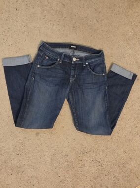 Hudson Jeans Women's Indigo Straight-Leg Cuffed Jeans